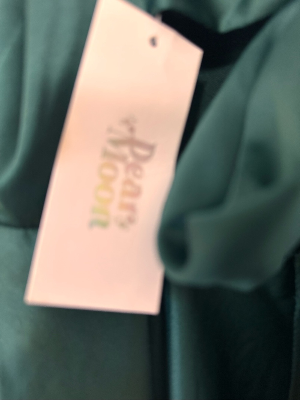 Pearl Moon NWT Green Satin Maxi Dress Tie Back Size 0 - Picture 5 of 7